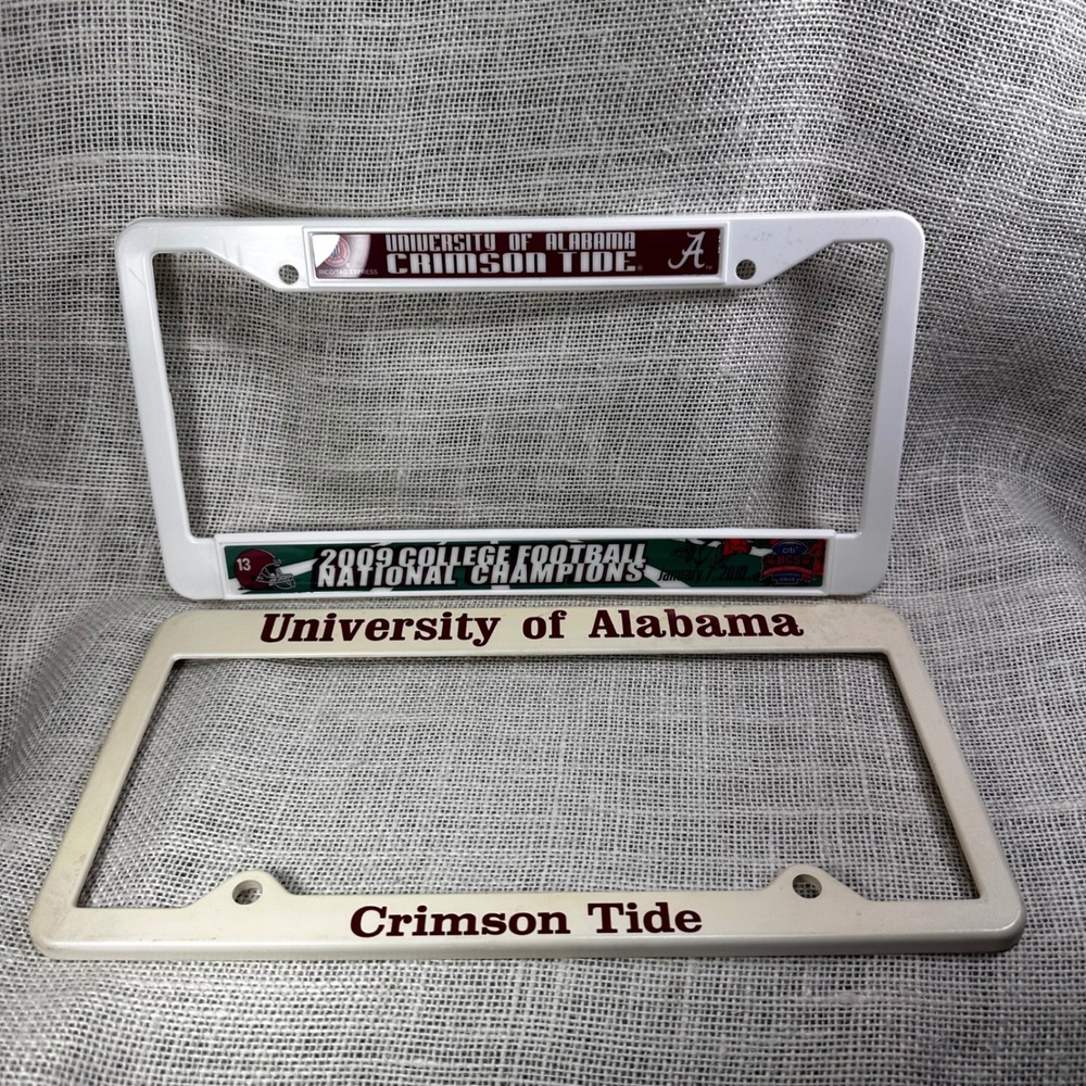 Alabama Crimson Tide License Plate Frames Lot 2 2009 National Champions BCS Bama